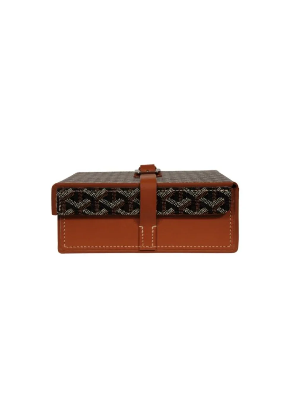 Goyard Montre De Voyage Eight Watch Box Black Tan Travel Trunk Case Buckle Strap